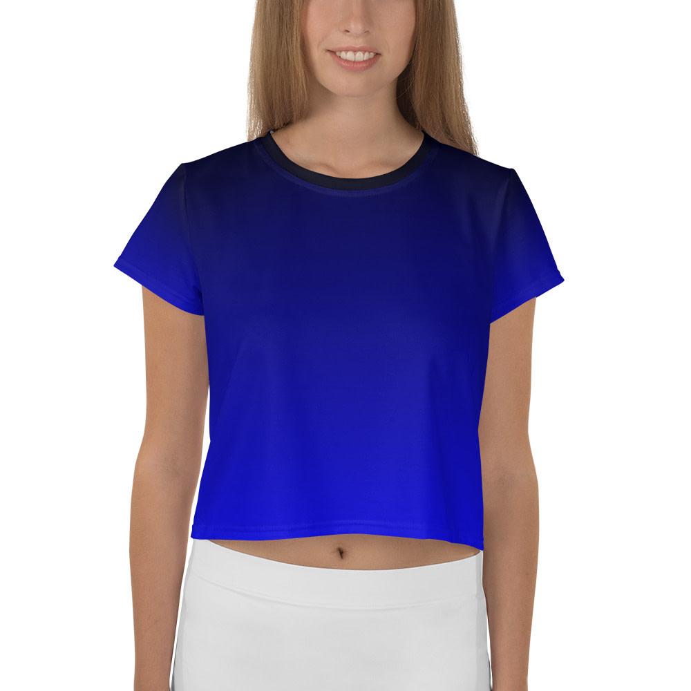Gradient Blue/Black Crop Tee