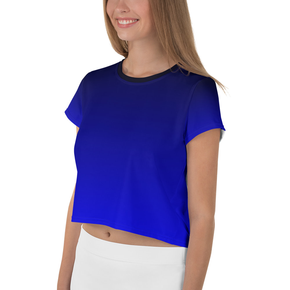 Gradient Blue/Black Crop Tee - Image 6