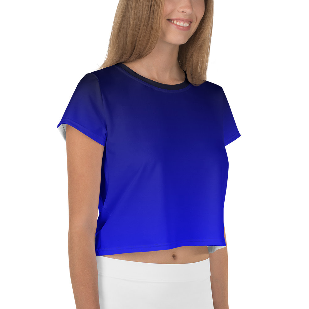 Gradient Blue/Black Crop Tee - Image 7