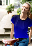 Gradient Blue to Black  Crop Tee