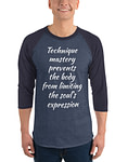 TECHNIQUE MASTERY 3/4 sleeve raglan shirt