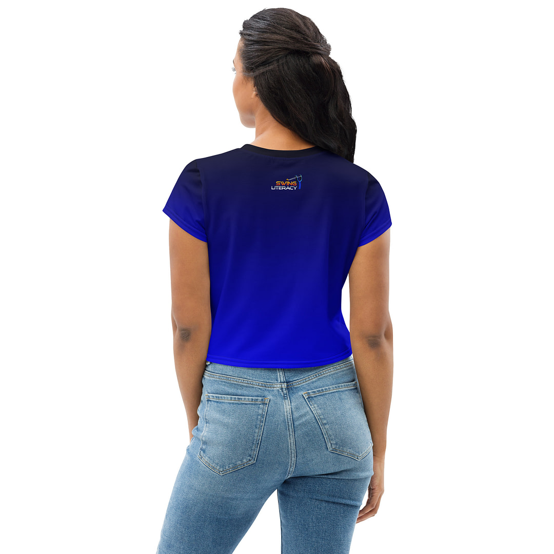 Gradient Blue/Black Crop Tee - Image 3