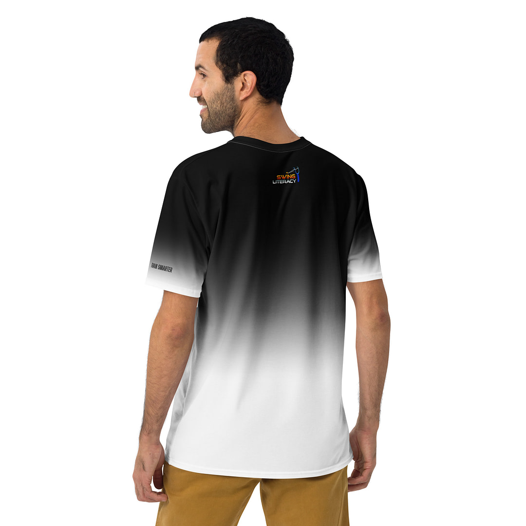 Gradient Black to White Men's t-shirt - Image 4