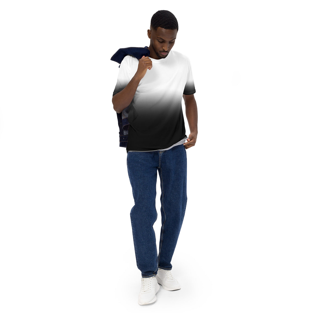 Gradient White/Black Men's t-shirt - Image 5
