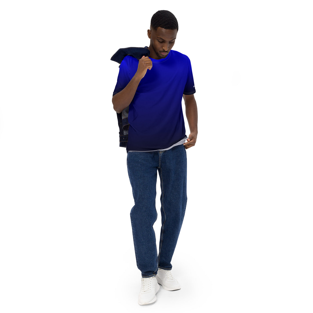 Gradient Blue to Black Men's t-shirt - Image 2
