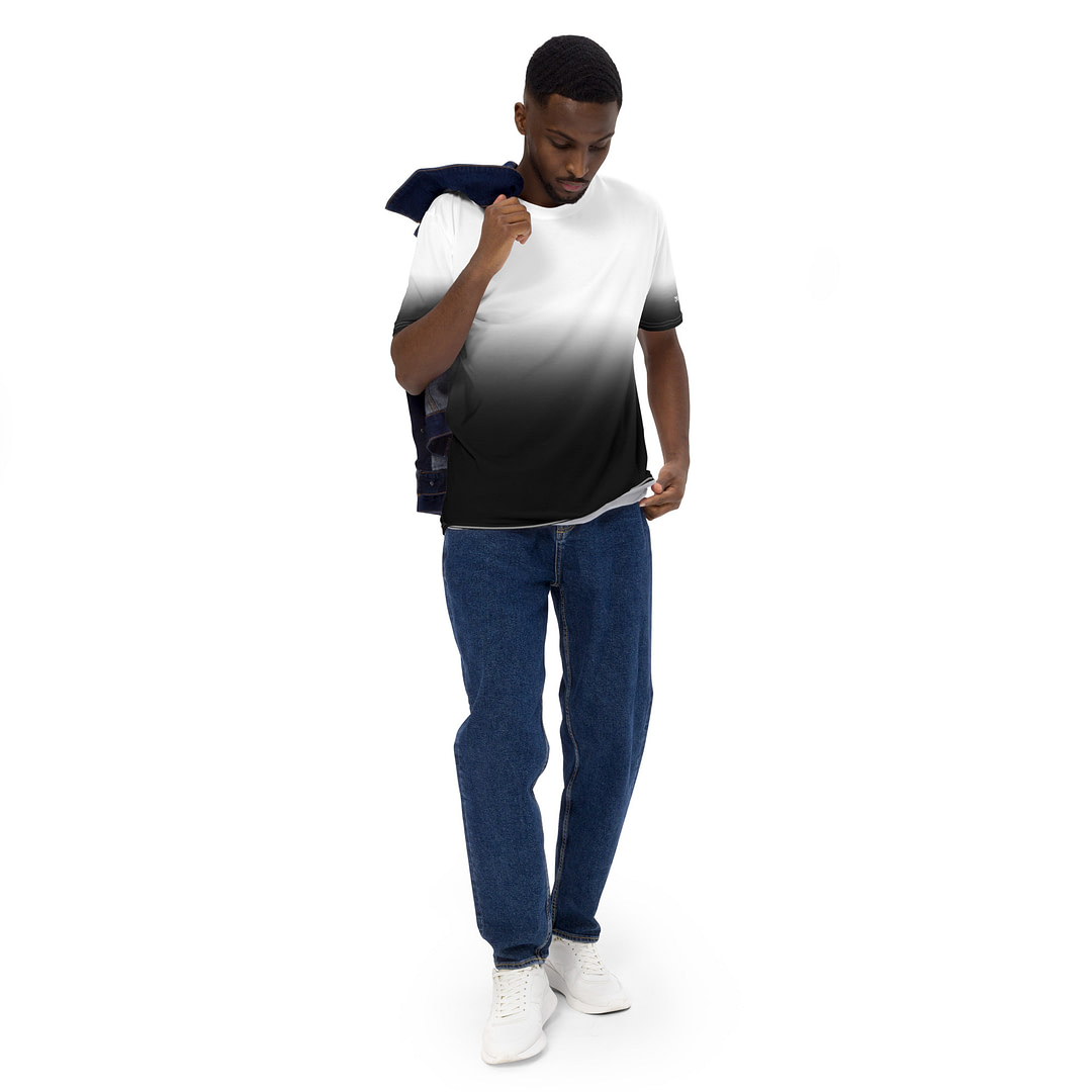 Gradient White to Black Men's t-shirt - Image 3