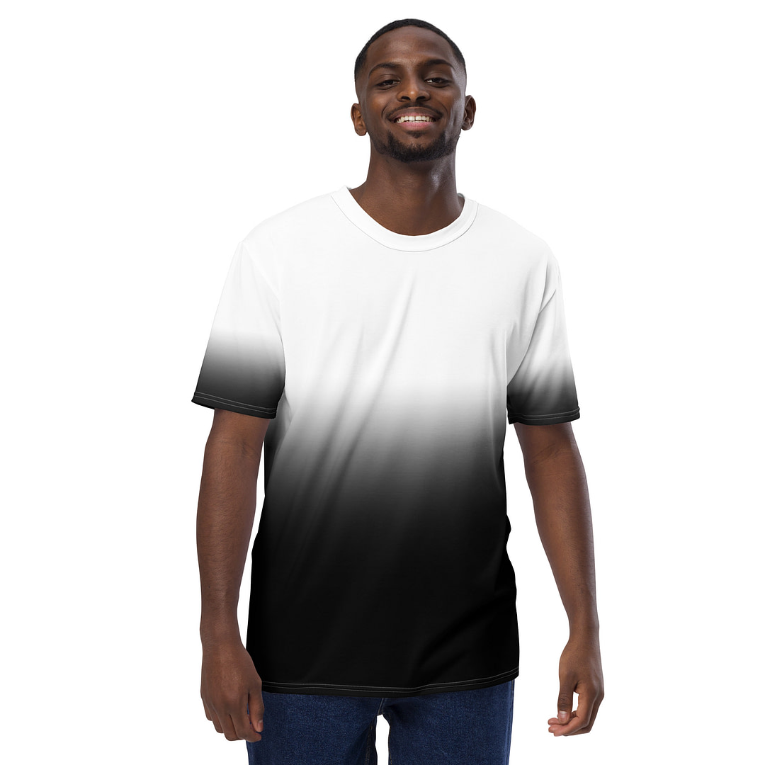 Gradient White/Black Men's t-shirt - Image 2