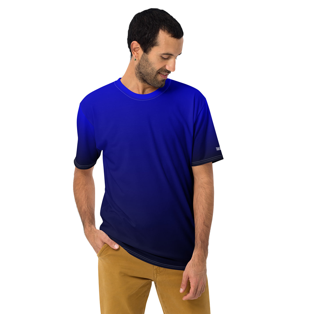 Gradient Blue to Black Men's t-shirt - Image 4