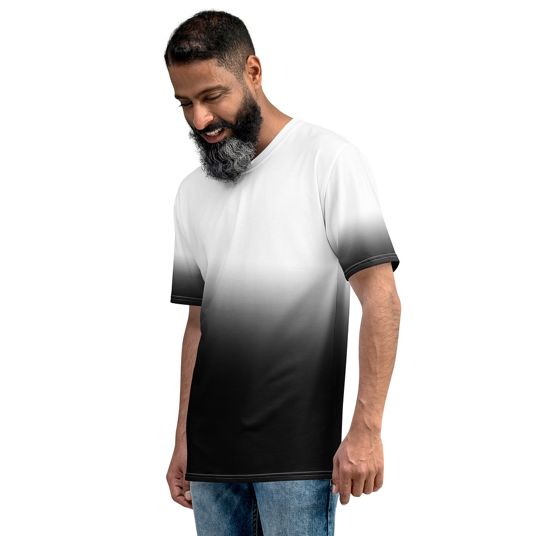 Gradient White/Black Men's t-shirt - Image 7