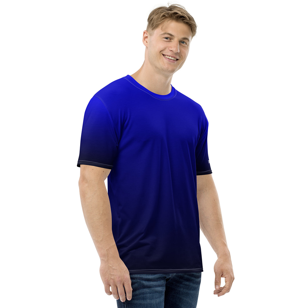 Gradient Blue to Black Men's t-shirt - Image 8