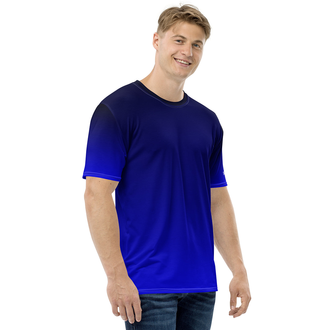 Gradient Black to Blue Men's t-shirt - Image 7