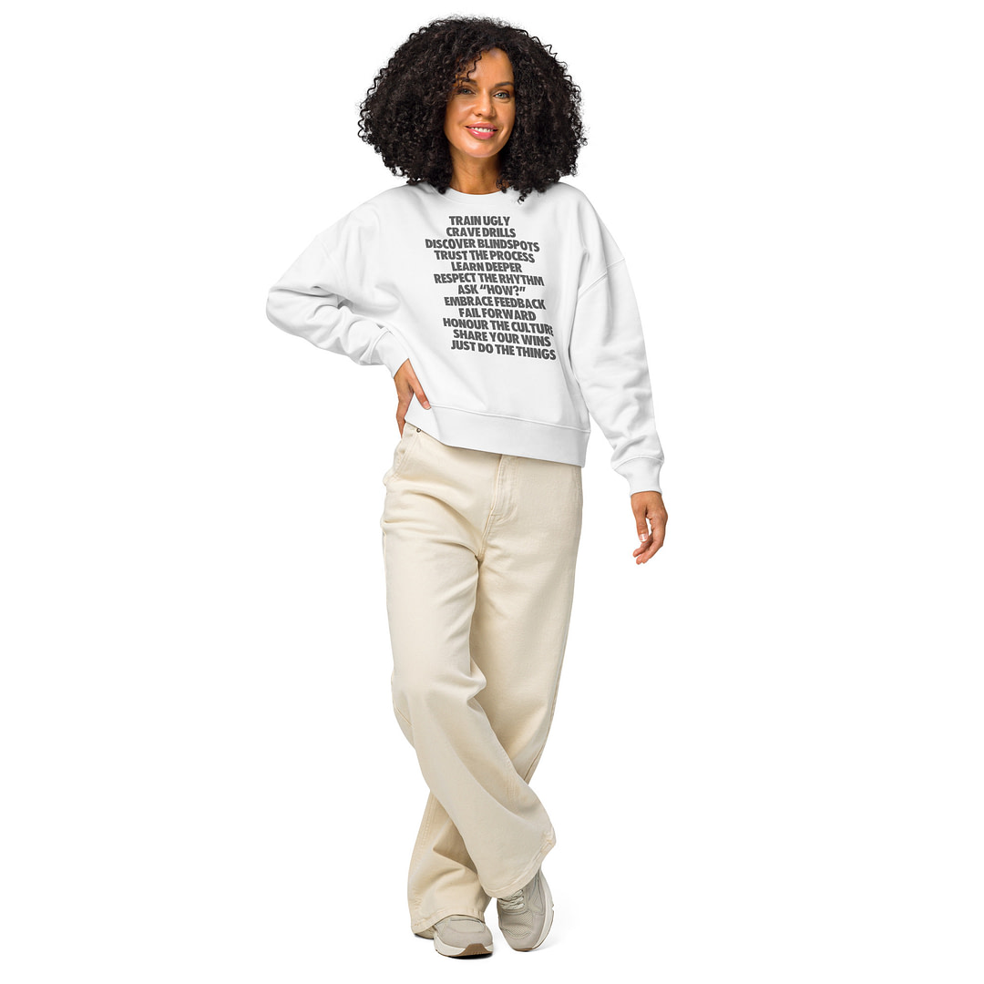 JUST DO THE THINGS Women’s organic crew neck sweatshirt - Image 4