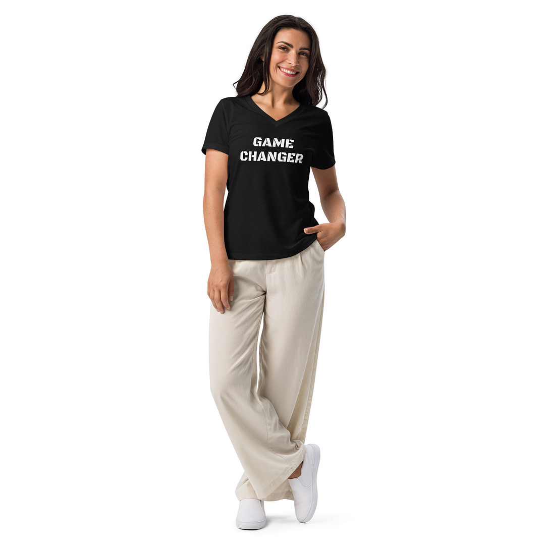 SL Teachers exclusive:  GAME CHANGER Women’s relaxed v-neck t-shirt - Image 3