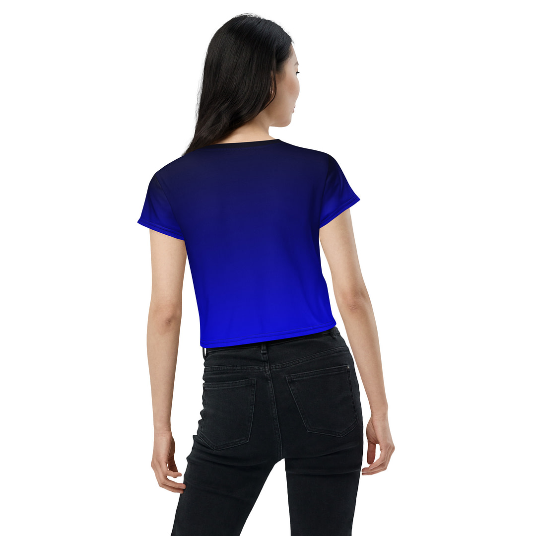 Gradient Blue to Black Crop Tee - Image 4