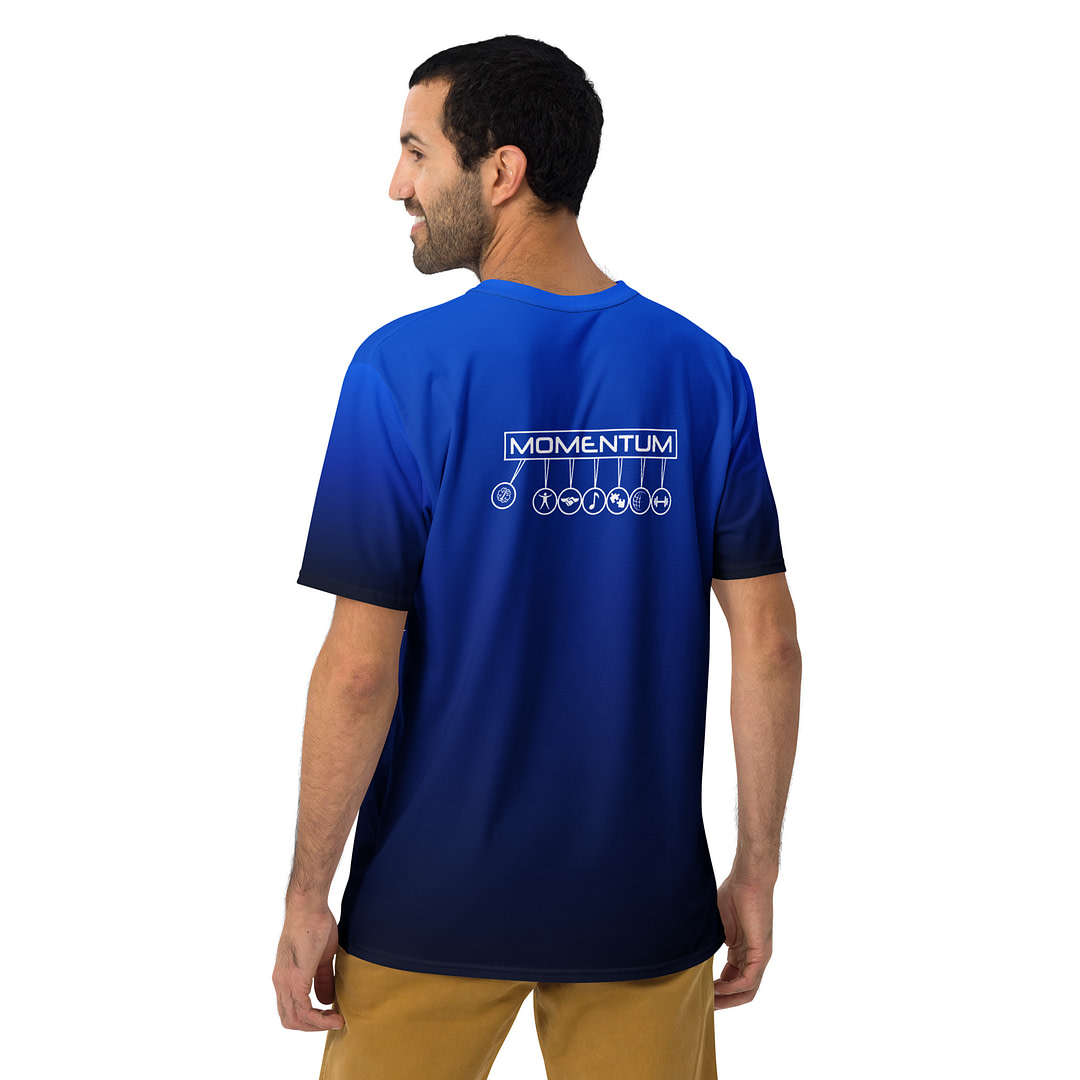 Momentum: TRAIN SMARTER Men's t-shirt gradient blue to black - Image 3