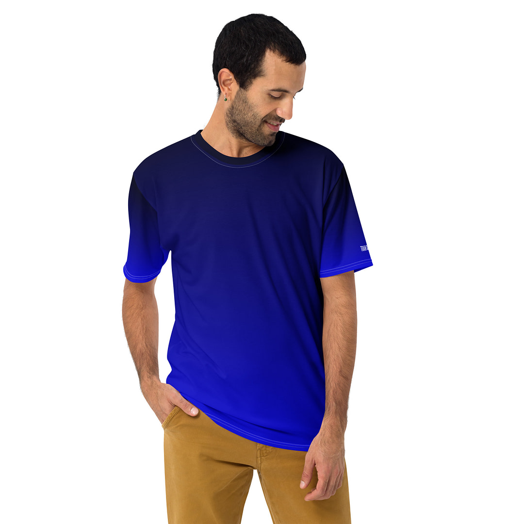 Gradient Black to Blue Men's t-shirt - Image 3