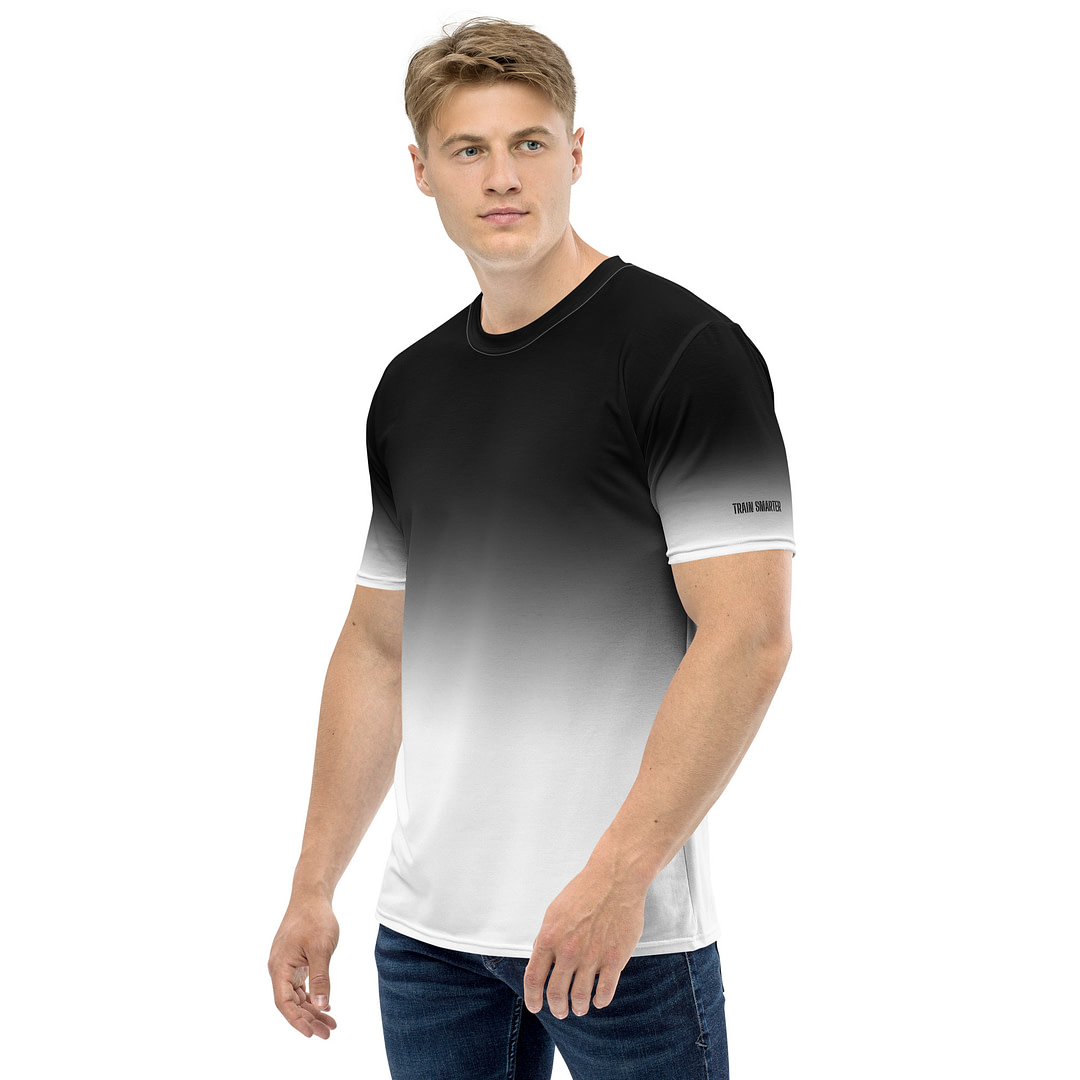 Gradient Black to White Men's t-shirt - Image 6