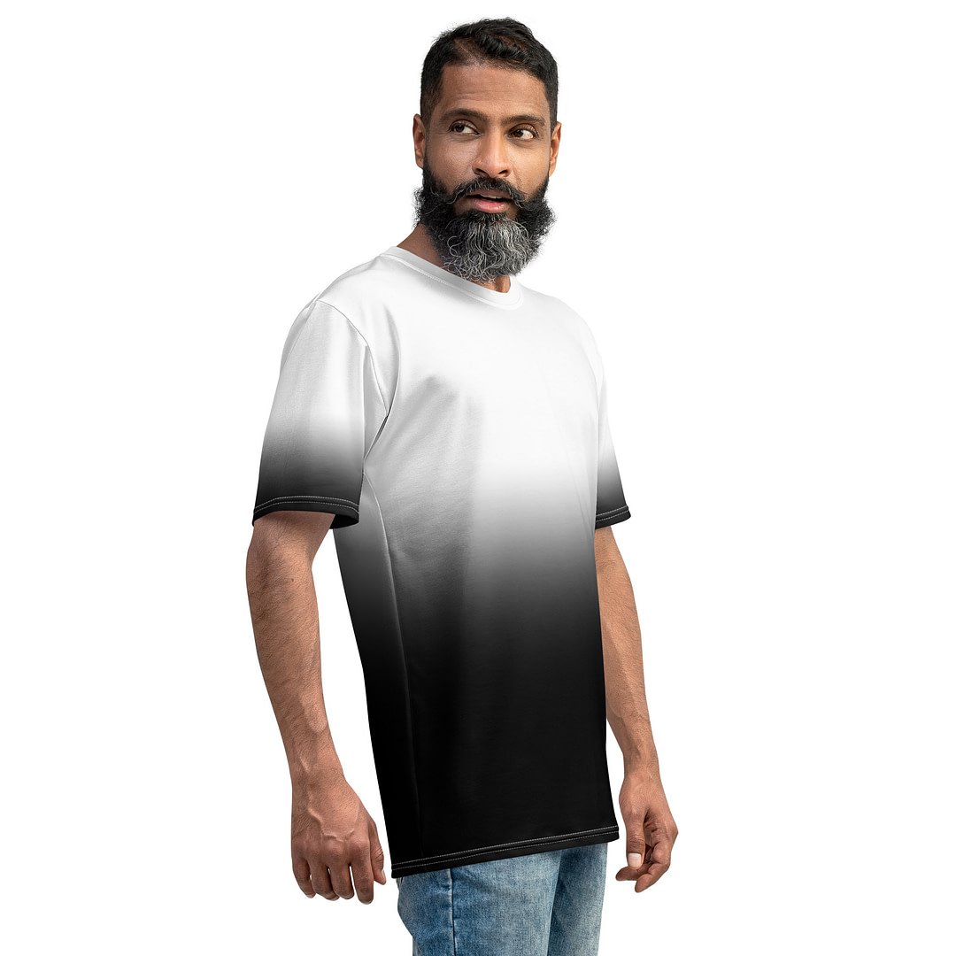 Gradient White/Black Men's t-shirt - Image 8