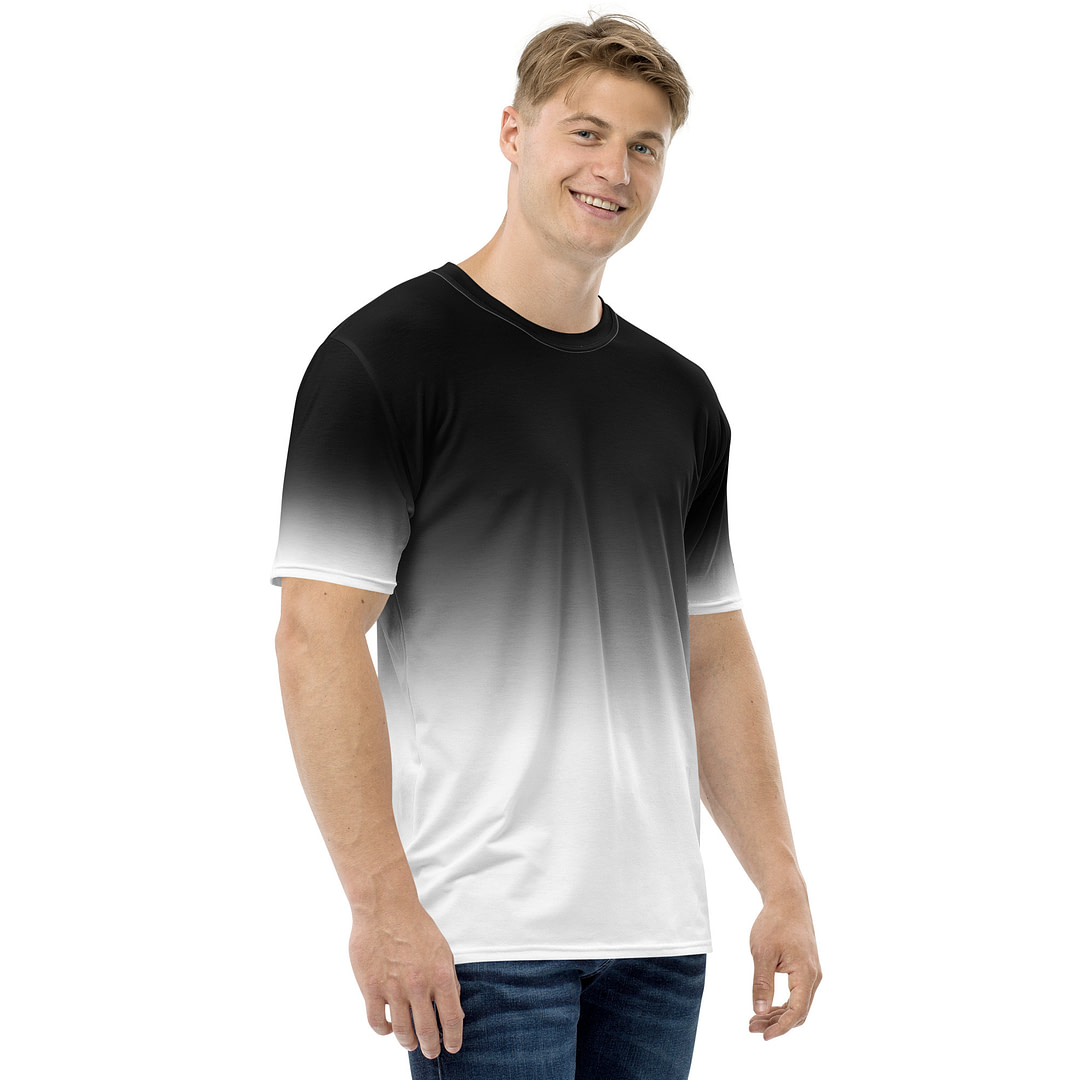 Gradient Black to White Men's t-shirt - Image 7