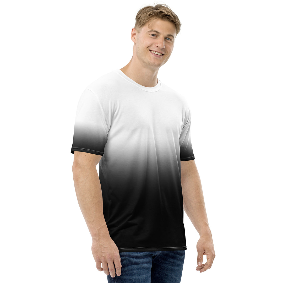 Gradient White to Black Men's t-shirt - Image 7