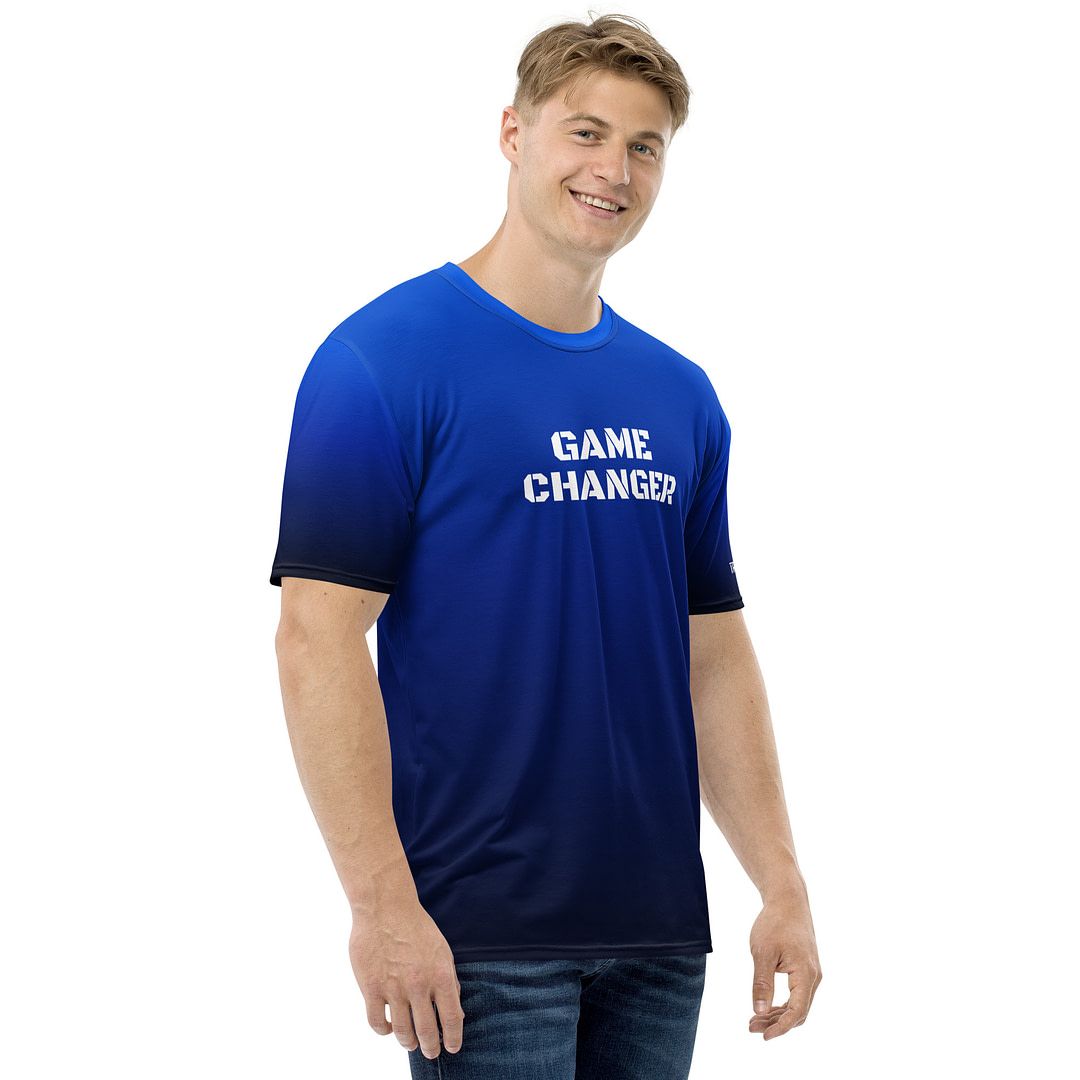 GAME CHANGER Men's t-shirt gradient blue to black - Image 6