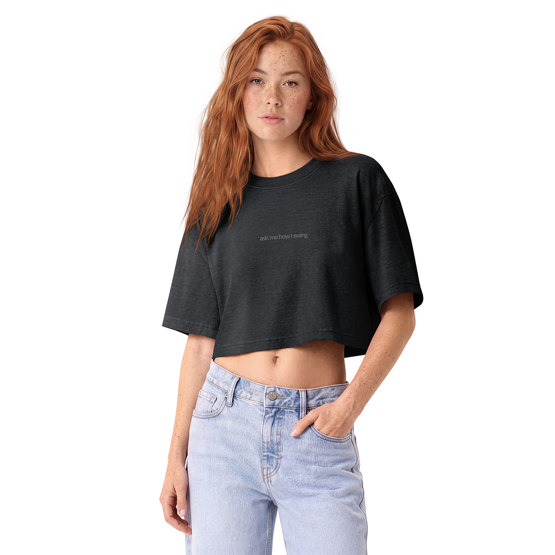 Ask Me How I Swing cropped tee