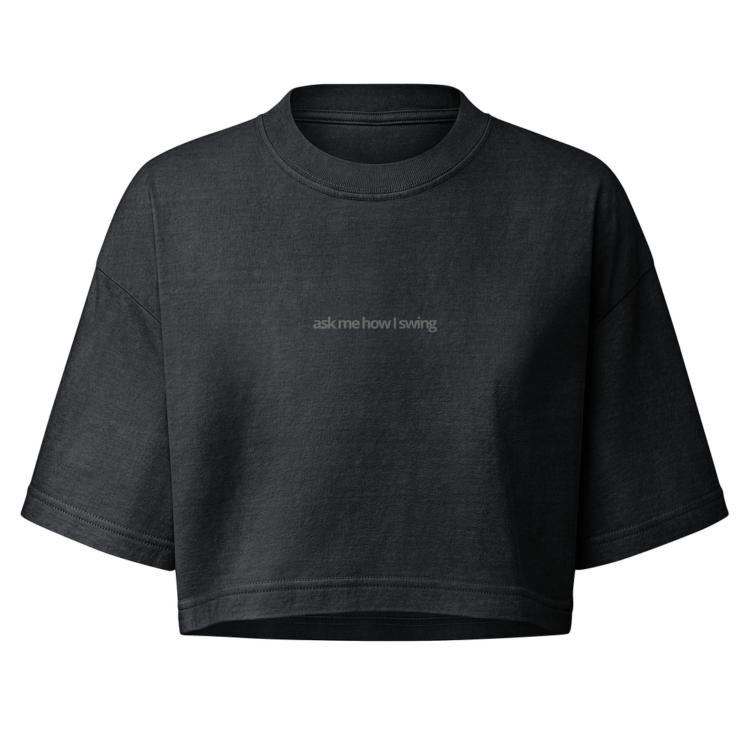 Ask Me How I Swing cropped tee - Image 2