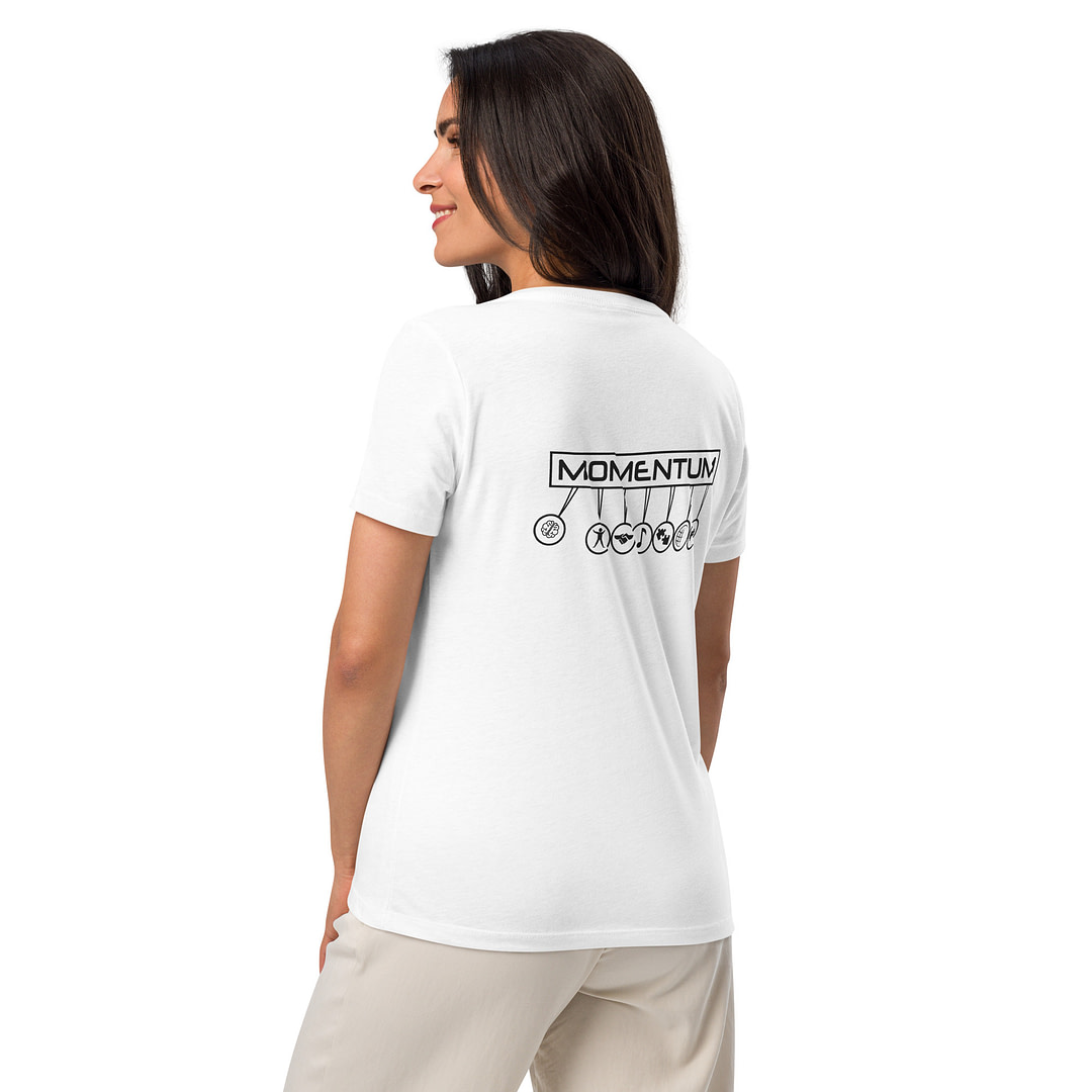 Momentum only - TRAIN SMARTER Women’s relaxed v-neck t-shirt - Image 3