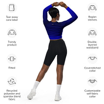 Gradient Blue/Black long-sleeve crop top - Image 4