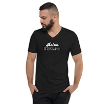 IT'S JUST A DRILL Unisex Short Sleeve V-Neck T-Shirt - Image 5