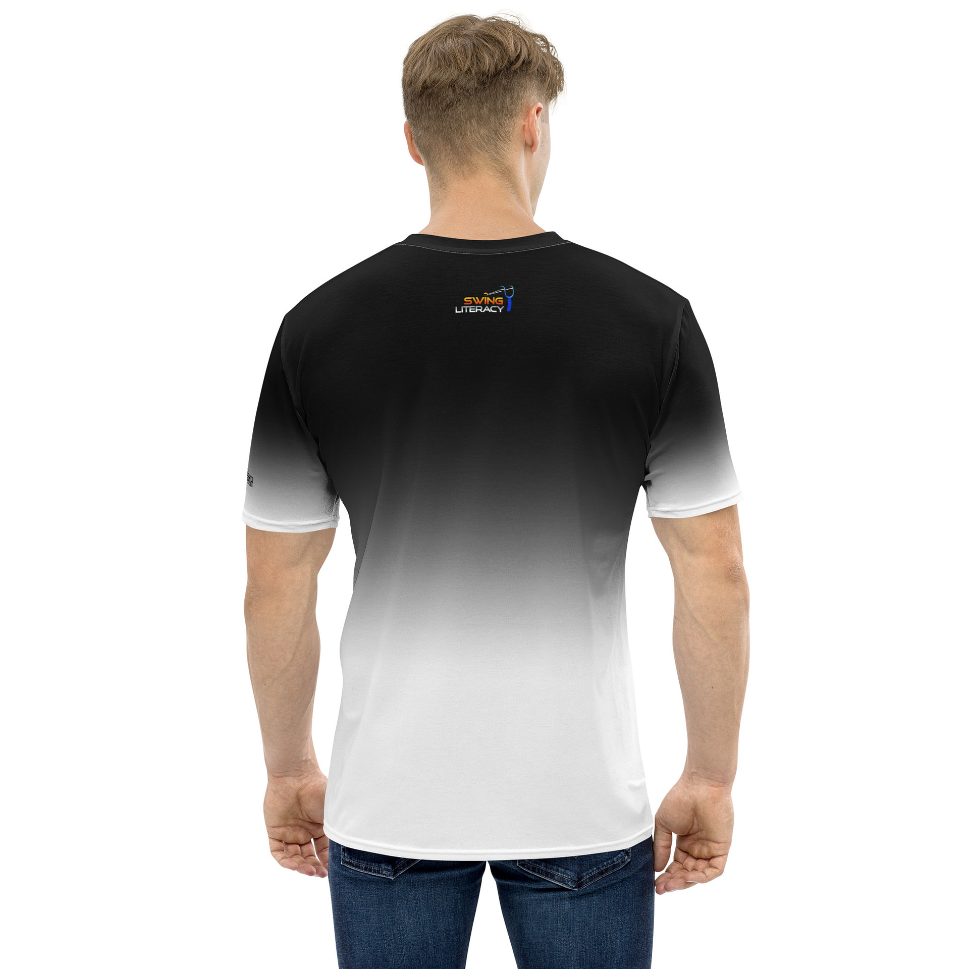 Gradient Black to White Men's t-shirt - Image 5