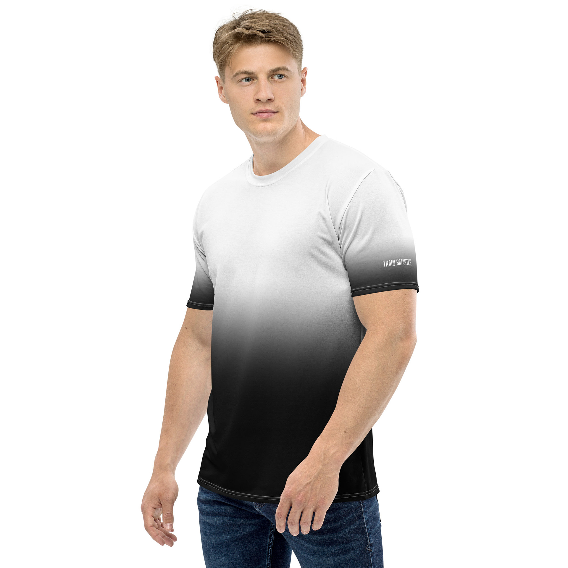 Gradient White to Black Men's t-shirt - Image 6