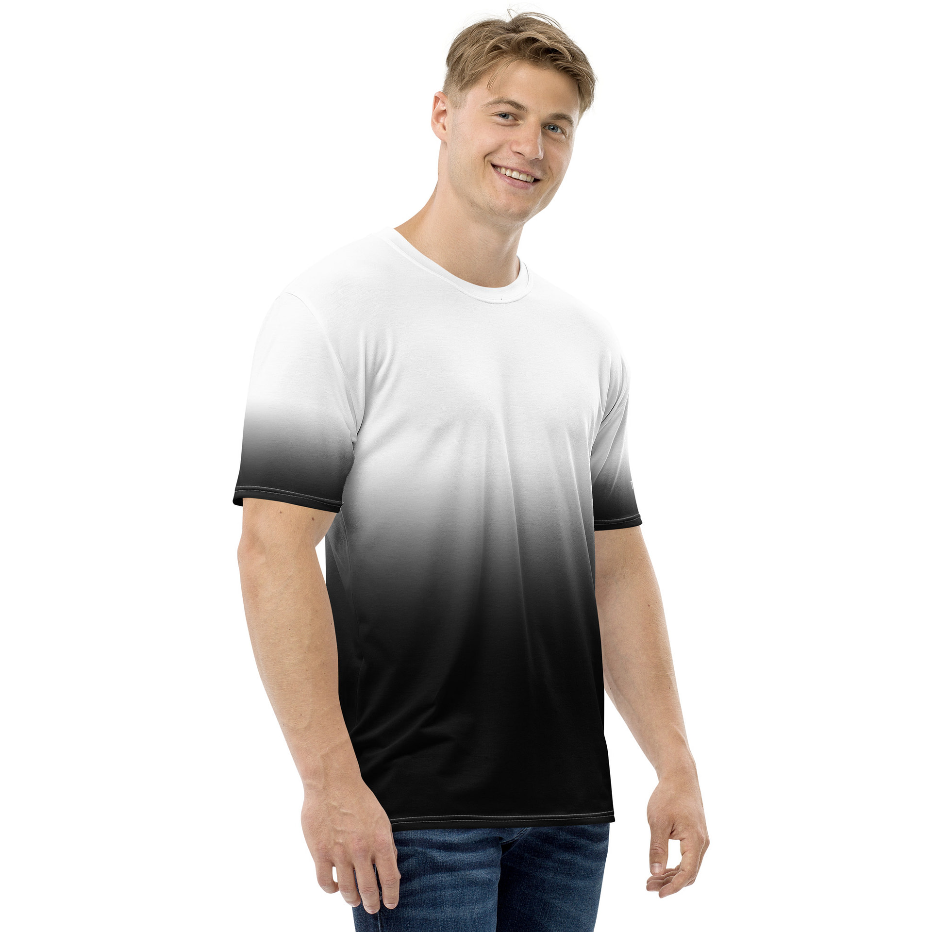 Gradient White to Black Men's t-shirt - Image 7