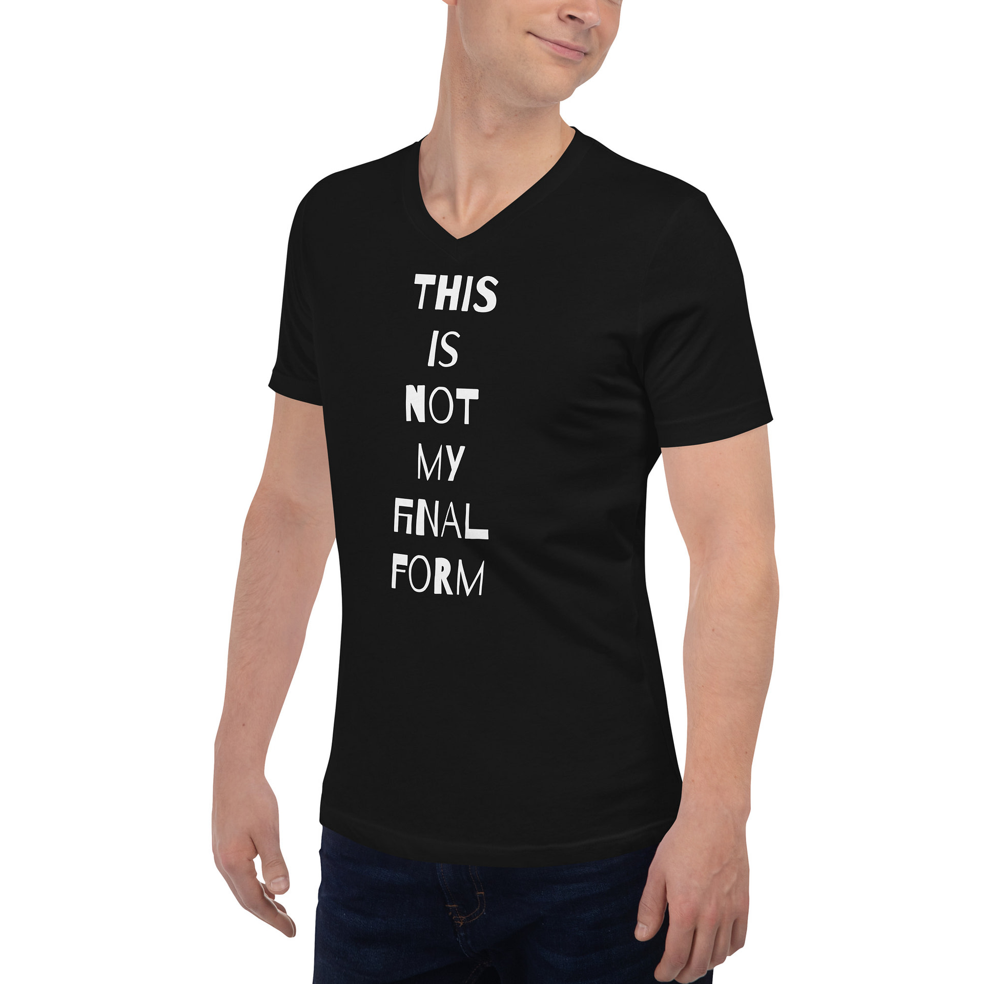 THIS IS NOT MY FINAL FORM Unisex Short Sleeve V-Neck T-Shirt - Image 5